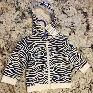 Baby Boys (or Girls) Zebra Animal Print Hoodie Jacket Macy's 12 month NEW w/tags